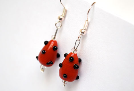 Sputnik earrings - Funky bead drop earrings.