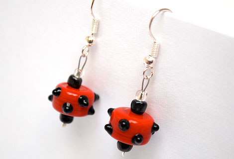 Sputnik earrings - Funky bead drop earrings.